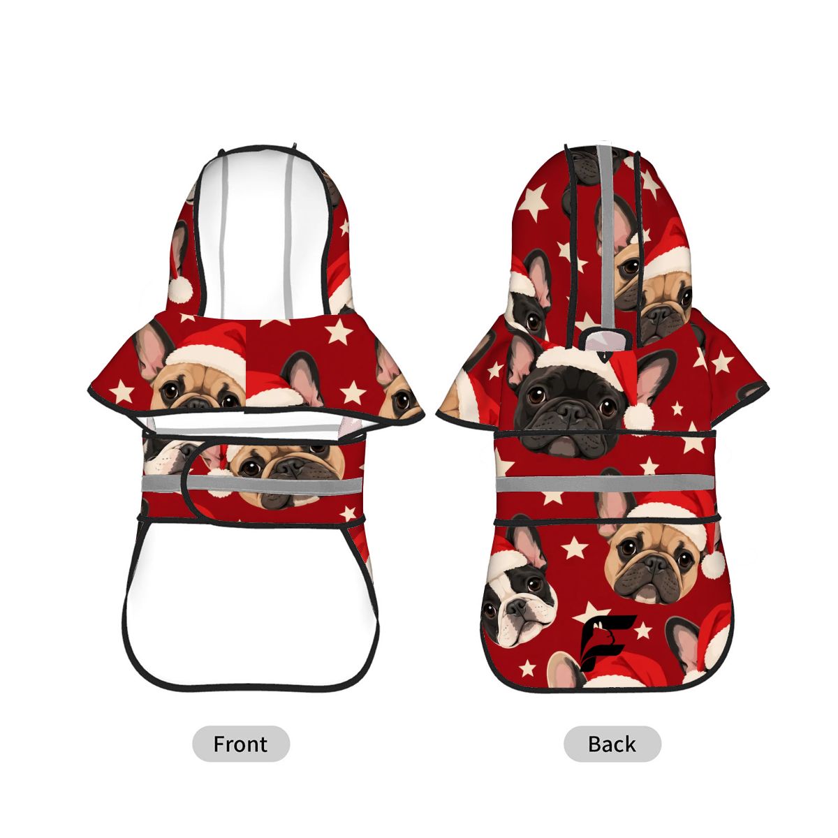 Santa Snorts French Bulldog raincoat product mockup