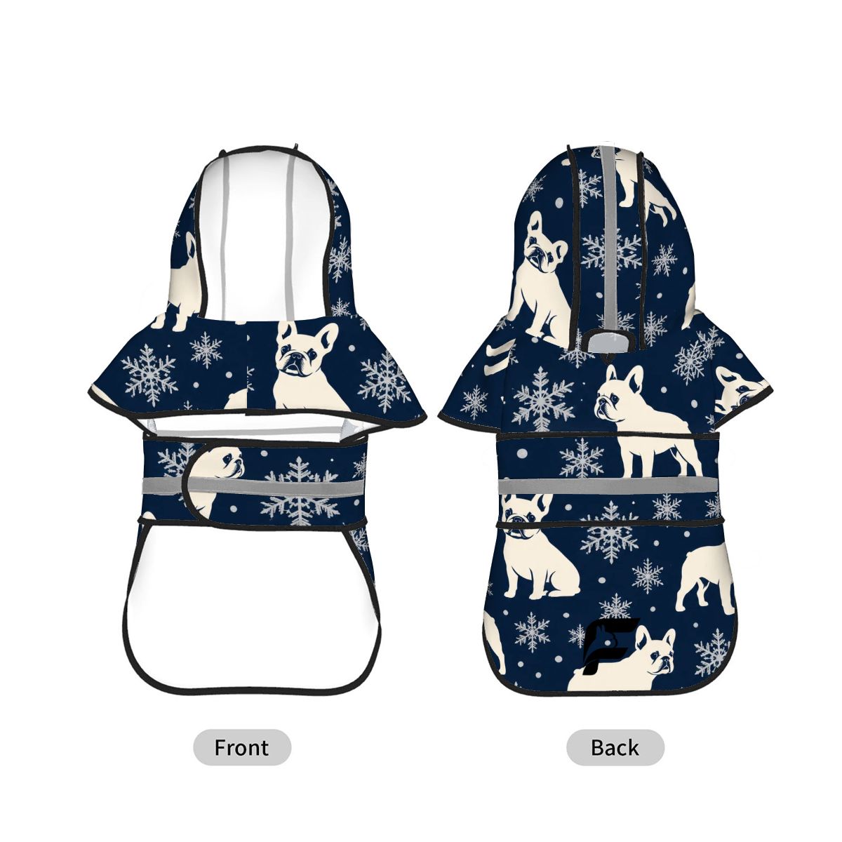 Winter Night French Bulldog raincoat product mockup