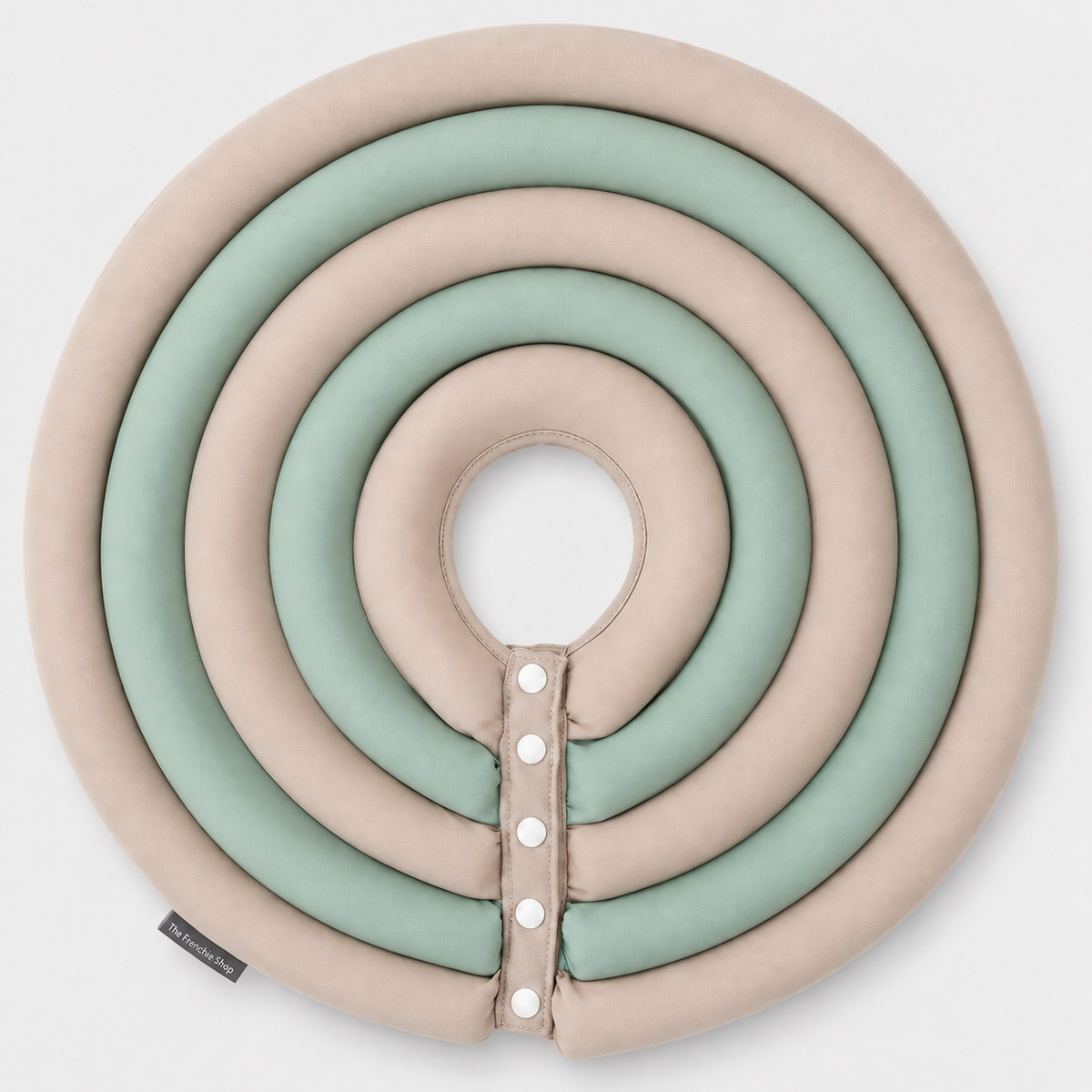 Waterproof French Bulldog Recovery Cone — Beige Green product photo