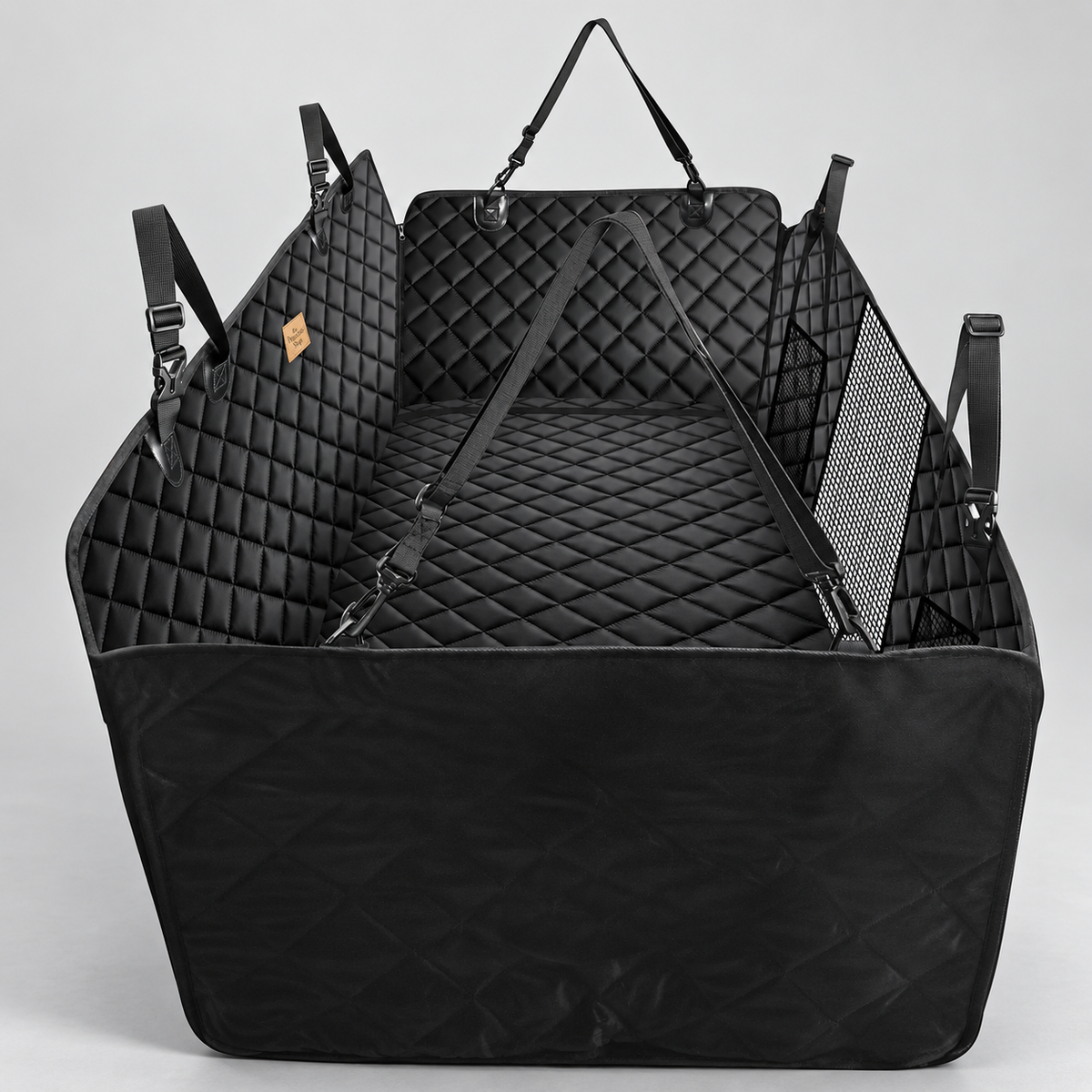 Wide French Bulldog Car Seat Cushion — Black studio photo