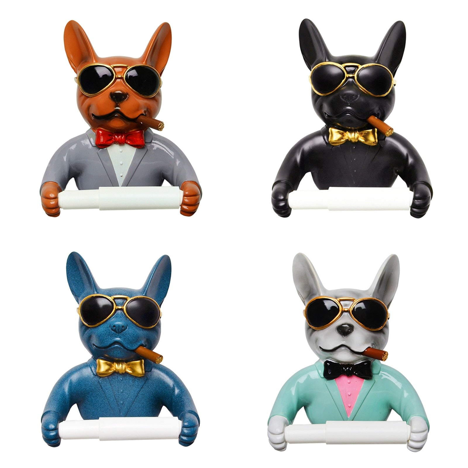 French Bulldog Toilet Paper Holder Dog Statue Resin - French Bulldog Shop
