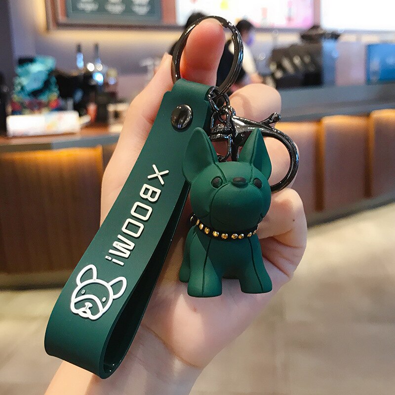 Cute French Bulldog Keychains PU Leather Rope - French Bulldog shop