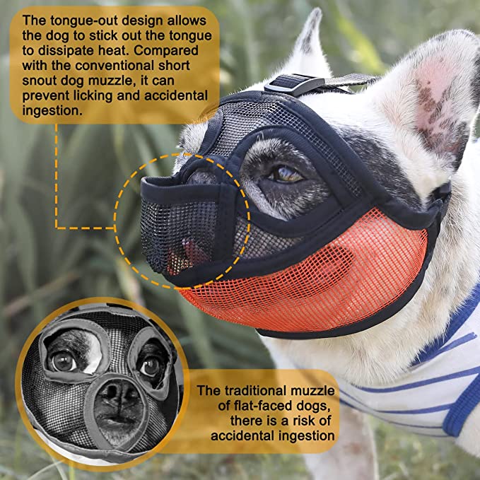 French Bulldog Breathable Mesh Short Snout Muzzle - French Bulldog shop